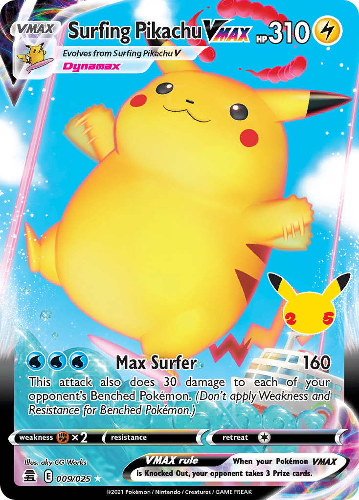 Celebrations Surfing Pikachu VMAX #9 / 25